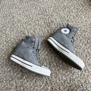 Converse Chuck Taylor All Star Grunge Hidden Wedge Sneakers Shoe Gray Size 7